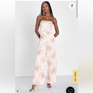 Lulus Floral Satin Jumpsuit